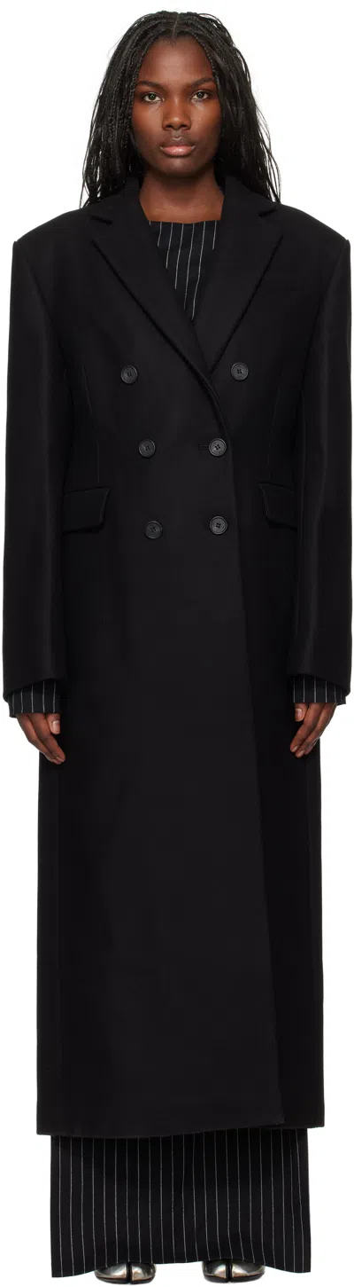 032c Black Portrait Wool Coat