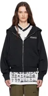 032c Black Routine Zip Hoodie In Faded Black