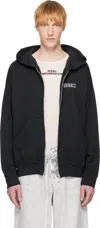 032c Black Routine Zip Hoodie In Faded Black