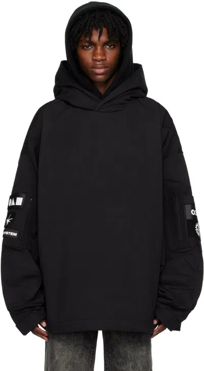 032c Stronger Polar-fleece Hooded Jacket In Black