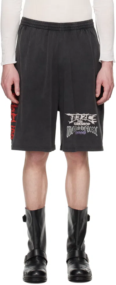 032c Black Telepresence Comfort Shorts