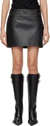 032c Black Uma Leather Miniskirt In Black