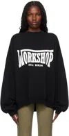 032c Black Victor Bubble Sweatshirt In Faded Black