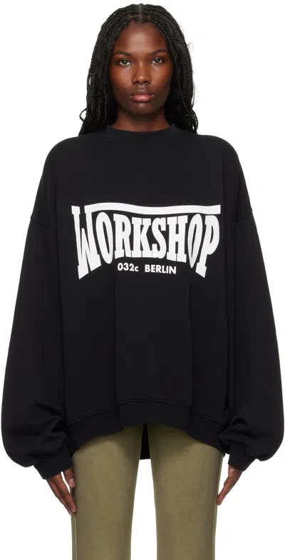 032c Black Victor Bubble Sweatshirt In Faded Black