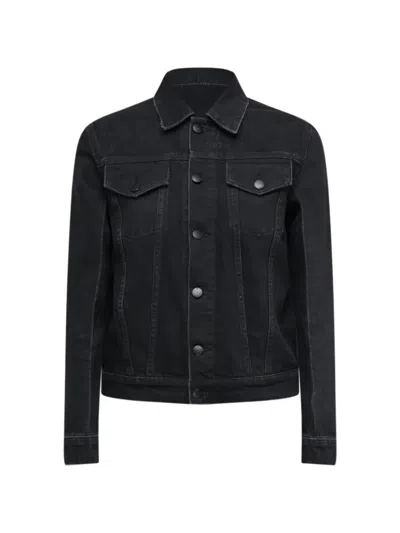 032c Boxy Embroidered Denim Jacket In Black
