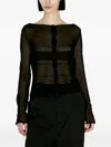 032c Button-front Long-sleeves Cardigan In Black
