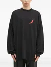 032c Chilli-print Long-sleeve T-shirt In Black