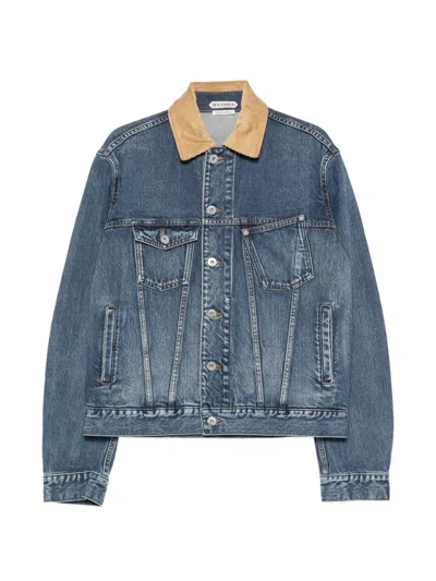 032c Corduroy Collar Denim Jacket In Blue