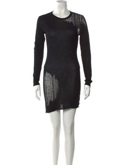 Pre-owned 032c Crew Neck Mini Dress In Black