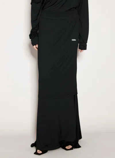 032c Daydream Layered Maxi Skirt In Black