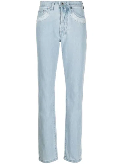 032C DOUBLE SHIFT RIPPED-PATCH STRAIGHT-LEG JEANS