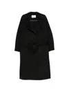 032c Double-breasted Wool Blend Coat In Black