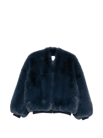 032c Faux-fur Jacket In Navy
