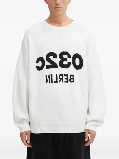 032c Graphic-print Crew-neck Sweater In White