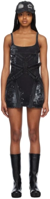 032c Gray Chandelle Painters Mini Dress In Dark Grey
