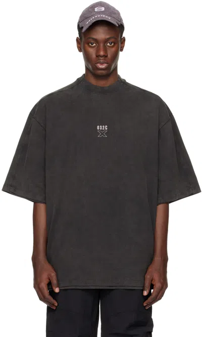 032c Grey 'x' T-shirt In Faded Black