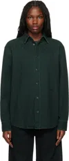 032c Green Goya Denim Shirt In Overdyed Sea Green