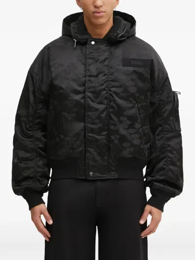 032c Hooded Floral Jacket In Black