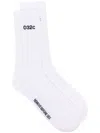 032c Intarsia-slogan Socks In White-black