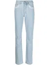 032c Patchwork Organic Cotton Jeans In Blue