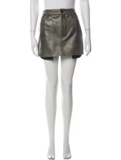 Pre-owned 032c Lamb Leather Mini Skirt In Black