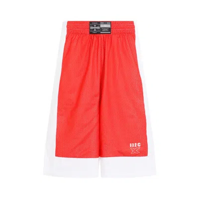 032c Lax Layered Red Polyester Shorts