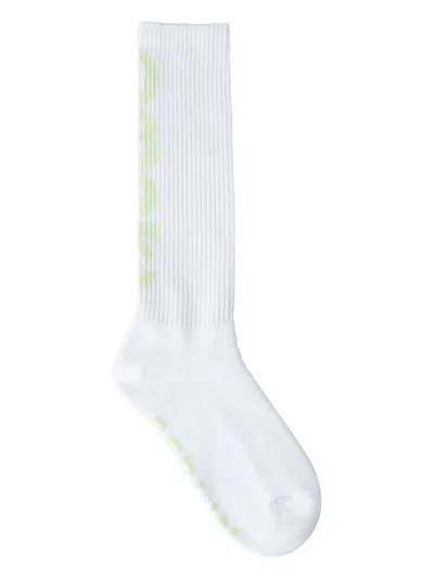 032c Logo-detail Ribbed Socks In White