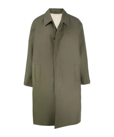 032c Logo-plaque Trench Coat In Green