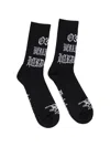 032c Logo-print Socks In Black