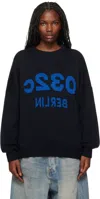 032c Navy Selfie Sweater In Dark Blue