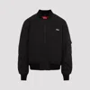 032c Logo-print Zip-up Bomber Jacket In Black