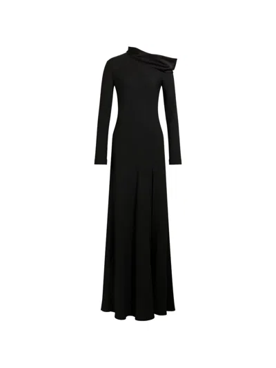 032c Off-shoulder Maxi Dress In Black