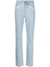 032c Double Shift Ripped-patch Straight-leg Jeans