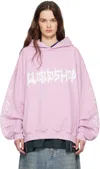 032c Pink Faithless Oversized Hoodie In Faded Pink