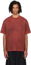 032c Red 'icarus With No Sun' T-shirt In Stained Red