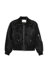 032c Satin Bomber Jacket In Black