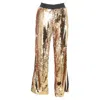032C SERENA BAUTE SEQUIN TROUSERS IN GOLD POLYESTER