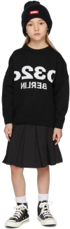 032c Ssense Exclusive Kids Black Selfie Sweater In Black