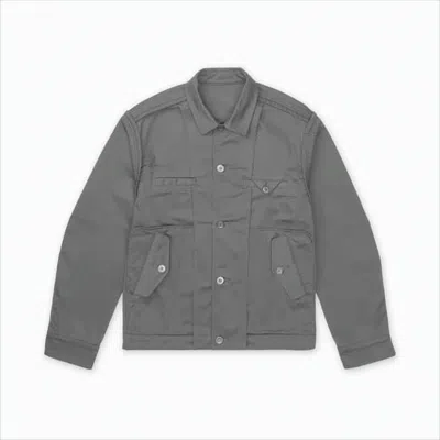 032c Structured Grey Jacket With Classic Collar In Gray