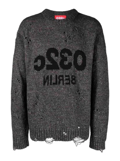 032c Logo Wool Blend Jumper In Grey