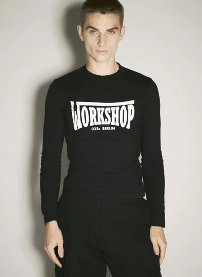 032c Victor Tight Long Sleeve T-shirt In Black