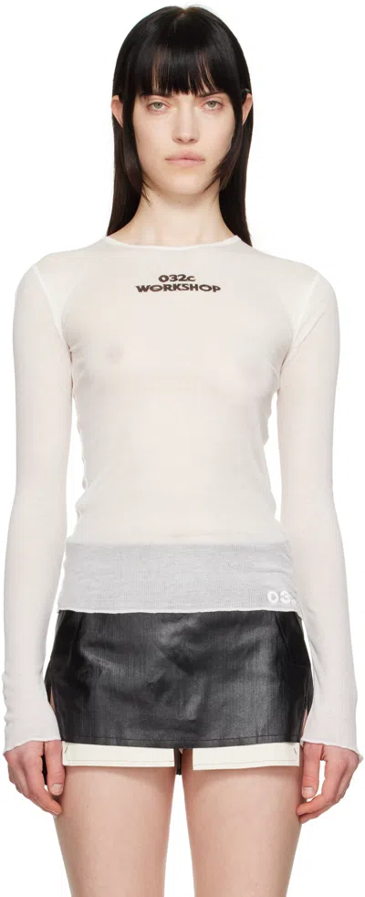 032C WHITE BLACK SUN FINE RIB LONGSLEEVE T-SHIRT