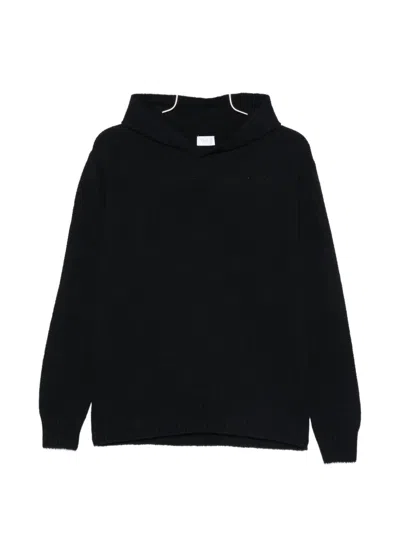 04651 / A Trip In A Bag Knitted Hoodie In Black