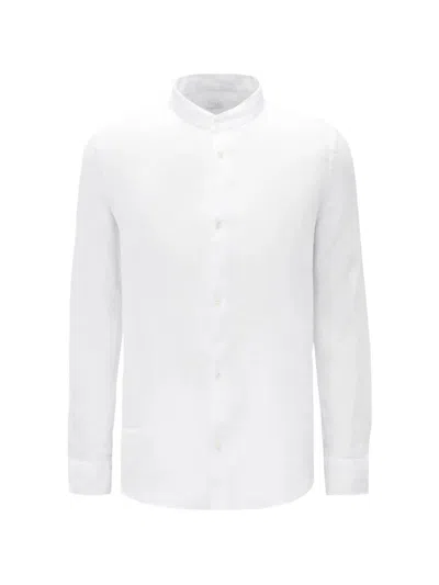 04651 / A Trip In A Bag Mandarin-collar Long-sleeve Shirt In Brown