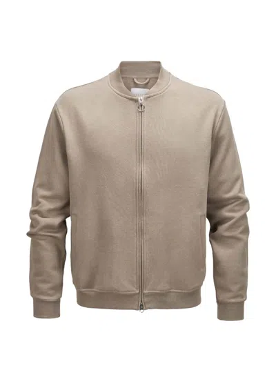 04651 Handelsgesellschaft Mbh & Co. Kg Long-sleeve Zip-up Bomber Jacket In Neutral