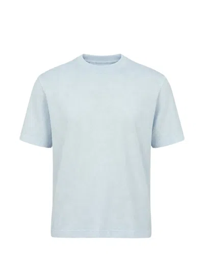 04651 Handelsgesellschaft Mbh & Co. Kg Terry-texture T-shirt In Blue