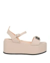 06 Milano Woman Sandals Beige Size 10 Synthetisches Material In Neutral