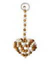 0711 Beaded Heart-shaped Keychain In Multi