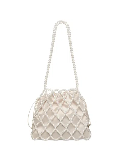 0711 Belle Beaded Shoulder Bag In Neutral