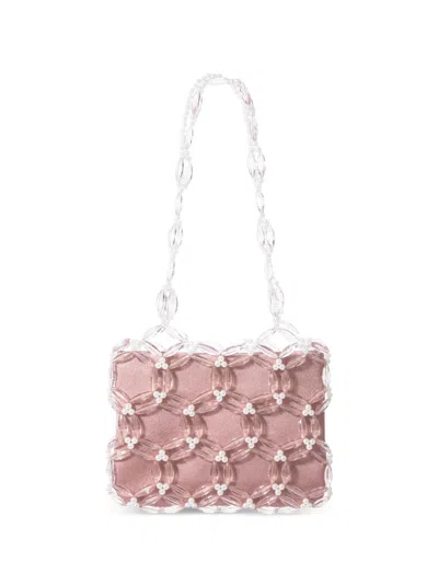 0711 Camila Bead-embellished Tote Bag In Pink